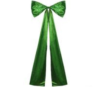 Grande fiocco in raso per albero di Natale con telaio in filo metallico integrato per stabilità, per cime degli alberi, ghirlande, ghirlande e ambientazioni stagionali (1)