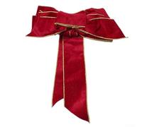 Grande fiocco in velluto, ciondolo retrò inglese con bordo metallico, un accento rosso per porta/albero mantiene la forma di fiocco natalizio per casa ed eventi (rosso)