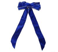 Grande fiocco in velluto, ciondolo retrò inglese con bordo metallico, un accento rosso per porta/albero mantiene la forma di fiocco natalizio per casa ed eventi (blu)