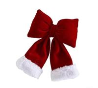 Grande fiocco per albero di Natale, 37 cm, in velluto rosso, per ghirlande | Tessuto in morbido velluto di alta qualità, effetto visivo sorprendente, facile da appendere, colore rosso festivo
