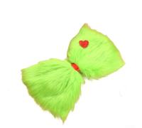 Grande fiocco per albero di Natale con attacco a clip per un facile fissaggio con morbido materiale in poliestere e decorazione a forma di cuore per uno stile stagionale