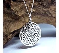 Grande fiore della vita ciondolo in argento 925 collana in argento 18"...