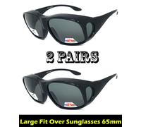 Grande Fit Sopra Più Rx Occhiali da Sole Lenti Polarizzate Cover Avvolgente 65mm