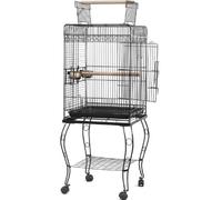 Grande gabbia per uccelli in acciaio 2 pali per pappagallo canarini parrocchetti