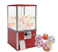 Grande Gashapon Machine Commerciale, Candy Machine a Mo-neta, Vending Equipment Senza Corrente, Capsule Toys 360° Rotanti, Perfetta per Amusement Parks e Arcade(Red)