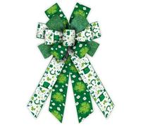Grande ghirlanda per il giorno di San Patrizio Fiocchi di iuta per il giorno di San Patrizio Fiocchi di iuta Glitter Clover Shamrock Parole Decor Archi per ghirlanda Festa di San Patrizio Albero