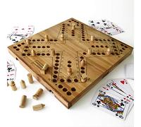 GRANDE GIOCO DI TOC a 4 o Tock Versione da 2 a 4 giocatori. Gioco da tavolo familiare in legno massiccio eco-responsabile alle norme CE. Marca Le Délirant, giochi da viaggio, Parcheesi Canadesi.