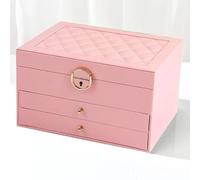 Grande Gioielli Scatole Pelle Conservazione Custodia Cassetti Cabinet Collana