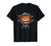 Grande Grafica Barbecue con Fuoco e Fiamme Costume Maglietta