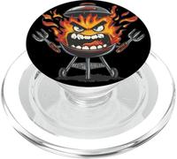 Grande grafica barbecue con fuoco e fiamme costume PopSockets PopGrip per MagSafe