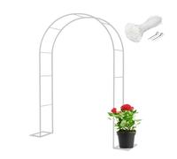 Grande graticcio da giardino in metallo, 200/220/230 cm, per piante rampicanti, rose, viti, decorazione per matrimoni e feste (bianco, 80 x 200 cm)
