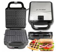 Grande grill elettrico, piastra per waffle, tostapane multifunzione 3 in 1 da 14