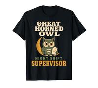 Grande Gufo Cornuto Birding Owl Watcher Regalo Maglietta