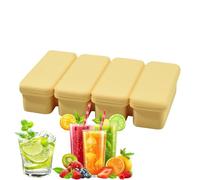 Grande Ice Tray with Lid, 4 Grid Big Cube Mold, 6.61 x 3.66 x 1.38 Inch Flessibile & Sturdy, Easy Release Freezer Tool for Brandy, Vodka, , Tequila, Cognac, Beverages, Party Drinks