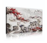 Grande Inchiostro Da Parete Paesaggio Tela Arte Della Parete Asiatica Tradizionale Grandi Stampe Opere D'arte Poster Pittura per Soggiorno Camera Da Letto Ufficio Decor 60x100cm telaio interno