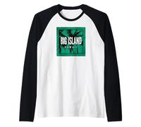 Grande Isola Hawaii Vacanze Tropicali Souvenir Palm Tree Art Maglia con Maniche Raglan
