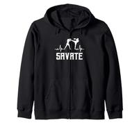 Grande Kickboxing Savate Boxe Heartbeat Kick MMA Kickboxing Felpa con Cappuccio