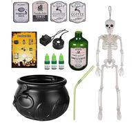 Grande kit di calderone da strega, calderone di Halloween, scenografie di calderoni per aule scolastiche, espositori illuminati all'aperto per feste, tavoli per festival, streghe al chiuso in aula