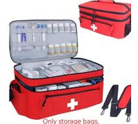 Grande kit di pronto soccorso con tracolla, scatola per medicinali, kit di emergenza da viaggio per auto, casa, ufficio, all'aperto, campeggio, escursionismo (solo la borsa di stoccaggio, senza medici
