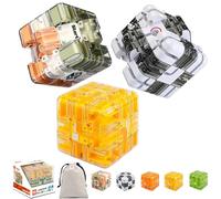Grande labirinto 3D, cubo magico, giocattolo labirinto a forma di palla 2 in 1 per alleviare lo stress, allenare il cervello, gioco educativo, regalo per adulti e adolescenti (3PCS-A)