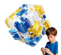 Grande labirinto 3D puzzle cubo 3D, puzzle 3D Maze Cube, 2 in 1, giocattolo di logica e concentrazione per bambini e adulti (blu)