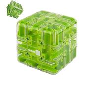 Grande Labirinto 3D Puzzle Cubo - Coinvolgente Gioco di Labirinto 3D con Palline per Bambini e Adulti, Sfida di Labirinto 3x3 per Stimolare l'Immaginazione Spaziale (Green)