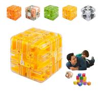 Grande Labirinto 3D Puzzle Cubo - Giocattolo Rompicapo Coinvolgente, Sfida Logica Cubo Labirinto 3x3, Labirintos Cubos 3D con Palline, Giocattolo per Allenare la Consapevolezza (Giallo)