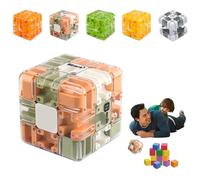 Grande Labirinto 3D Puzzle Cubo - Giocattolo Rompicapo Coinvolgente, Sfida Logica Cubo Labirinto 3x3, Labirintos Cubos 3D con Palline, Giocattolo per Allenare la Consapevolezza (Verde Arancione)