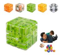 Grande Labirinto 3D Puzzle Cubo - Giocattolo Rompicapo Coinvolgente, Sfida Logica Cubo Labirinto 3x3, Labirintos Cubos 3D con Palline, Giocattolo per Allenare la Consapevolezza (Verde)