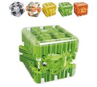 Grande labirinto 3D puzzle puzzle labirinto cubo - coinvolgente giocattolo per teaser cerebrale, impegnativo logico puzzle sferico stress sollievo a foglia di allenamento del cube (Green)
