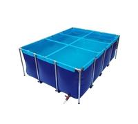 Grande laghetto per acquario da interno con rivestimento in tela di PVC e valvola di scarico per allevamento di carpe koi e irrigazione da giardino (1,5 m x 1 m x 0,8 m)