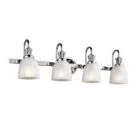 Grande Lampada Da Bagno Con LED Vetro Pieghettato 83Cm Lungo IP44 Applique