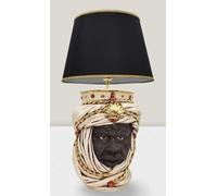 Grande Lampada da Tavolo in Ceramica a forma di Testa di Moro Siciliana Lusso