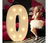 Grande lampada LED da 1,2 m con numeri 0, luce calda, per interni, feste di compleanno, vacanze, celebrazioni, anniversari, decorazione fai da te, fai da te, in schiuma espansa, 0,120 cm