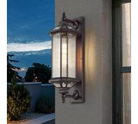 Grande lanterna da parete nera per esterni 22.8, impermeabile moderna lampada industriale Sconce, montaggio a parete in vetro Portico Illuminazione Per Garage & Home Exterior B