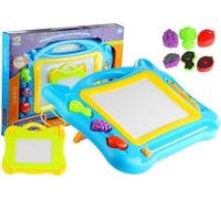 Grande lavagna magnetica da disegno 2 in 1 con timbrini e mini lavagnetta