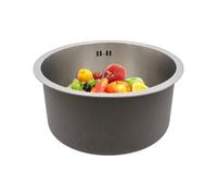 Grande Lavandino Rotondo in Acciaio Inox - Lavello da Cucina da Incasso a Scomparsa