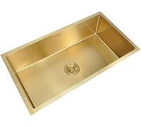 Grande lavello da cucina a vasca singola con bordo stretto, cestello scolapiatti, filtro e gruppo di scarico, 60 x 40 x 21 cm, in acciaio inossidabile, design moderno per un flusso d'acqua efficiente