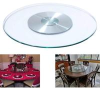 Grande Lazy SUS per Tavolo da Pranzo Giradischi in Vetro con Cuscinetto in Lega di Alluminio, Girevole Liscio, Diametro 50 Cm / 60 Cm / 70 Cm / 80 Cm / 90 Cm, Transparent, 60cm/24inch