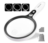 Grande lente d'ingrandimento con luce a 37 LED, 10 x 20 x 45 x, con 3 modalità di illuminazione, per leggere gli anziani, ispezione, monete, esplorare lavori ravvicinati