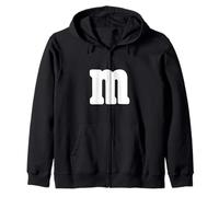 Grande Lettera Bianca m Halloween Natale Ringraziamento Felpa con Cappuccio