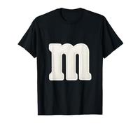 Grande Lettera Bianca m Halloween Natale Ringraziamento Maglietta