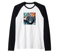 Grande libertà Look con Questa Grafica Liberty And Motorcycle Maglia con Maniche Raglan
