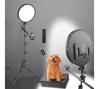 Grande luce da barbiere con supporto da 182 cm, 55 W 6500 K, anello luminoso per selfie a schermo intero con treppiede 360 supporto per telefono, telecomando, scatola nera, (nero-011,13)