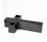 Grande luce funeraria croce decorazione 50 x 30 cm marmo - scritta in memoria...