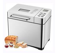 Grande macchina automatica per il pane da 1 kg, macchina per il pane professionale con padella in ceramica antiaderente e pannello touch LCD, 17 programmi di cottura intelligenti, timer da 15 ore e 3