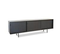 Grande madia in legno nero, stile scandinavo, 220x45x69 cm, design originale e pulito