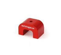 Grande Magnete A Ferro Di Cavallo Alnico Rosso - 11kg Trazione (30 X 45 X 30mm)
