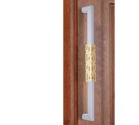 Grande maniglia a doppia faccia per porte in vetro e ingresso 120 cm, barra di spinta con raccordi, finitura in legno bianco, ideale per uso interno/esterno.
