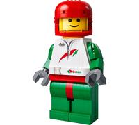 Grande minifigure di pilota da corsa